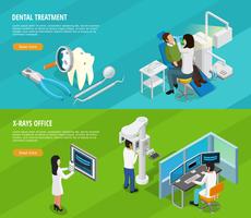 Dental isometrisk horisontella banderoller vektor