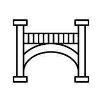 Brücke Linie schwarzes Symbol vektor