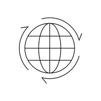 Globuslinie schwarzes Symbol vektor