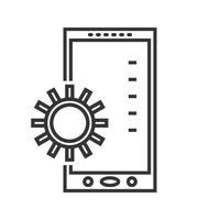 Mobile App entwickelt Line Black Icon vektor