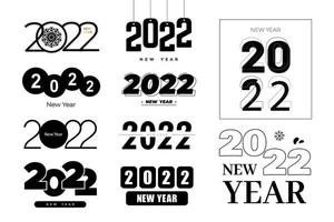 2022 Logo-Text-Design-Set für das neue Jahr. Vorlage für das Zahlendesign 2022. Kalender einfaches Symbol vektor