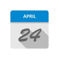 24. April Datum an einem Tagkalender vektor