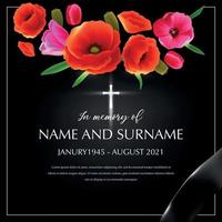 Namenskomposition der Erinnerung an die Beerdigung vektor