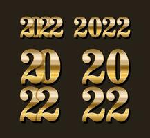 gyllene 2022 års ikoner vektor