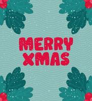 Frohe Weihnachtskarte mit Mistel vektor