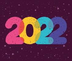 farbige Einladung zum Jahr 2022 vektor