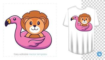 süßer Löwencharakter. Drucke auf T-Shirts, Sweatshirts, Handyhüllen, Souvenirs. isolierte Vektor-Illustration auf weißem Hintergrund. vektor