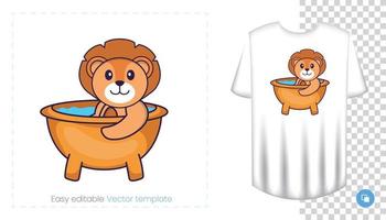 süßer Löwencharakter. Drucke auf T-Shirts, Sweatshirts, Handyhüllen, Souvenirs. isolierte Vektor-Illustration auf weißem Hintergrund. vektor