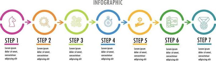 Infografiken für Geschäftskonzept mit Symboloptionen oder Schritten. vektor