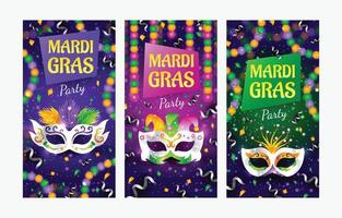 mardi gras party banner malluppsättning vektor