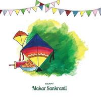 Happy Makar Sankranti Weihnachtskarte Indien Festival Design vektor