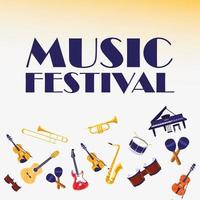 Instrumente des Musikfestival-Vektordesigns vektor