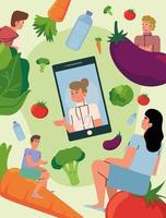 Online gesunde Ernährung vektor
