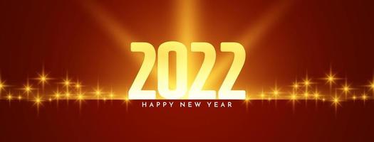 Frohes neues Jahr 2022 leuchtendes glänzendes Banner-Design vektor