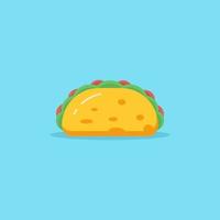 Taco-Illustration mit Gemüsebelag. Taco-Symbol Vektor-Illustration flacher Stil, Taco isoliertes Design vektor