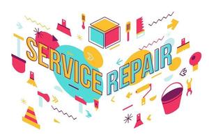 Service Reparatur Wort Konzept Banner Design vektor