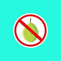 tecken förbud ta in durian frukt, symbol förbud ta in durian vektor