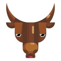 arg bull face emoji, irriterad och ledsen ko ikon isolerade känslor tecken vektor