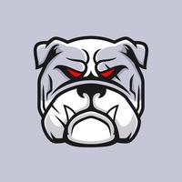 farliga djur bulldog huvud logotyp design vektor