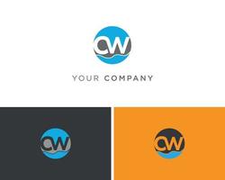 cw River Logo-Design-Vorlage vektor