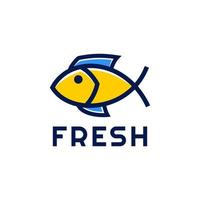 einfaches menü frischer fisch logo design meeresfrüchterestaurant vektor