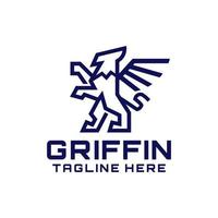 stående griffin line art logotypdesign vektor