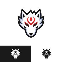 japansk räv kitsune head logotypdesign vektor