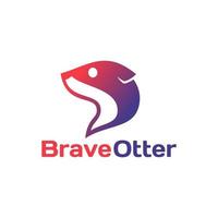 einfaches flaches modernes Otter-Logo-Design vektor