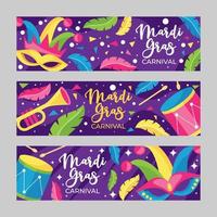 mardi gras karneval banner set vektor