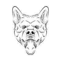 Hundekopf handgezeichnete Illustration vektor