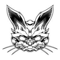 svart och vit kanin illustration vektor