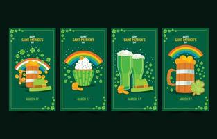 food saint patrick's day-kort samling av sociala medier vektor