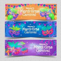 mardi gras karneval part banner set vektor