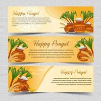 Banner-Set von Happy Pongal vektor