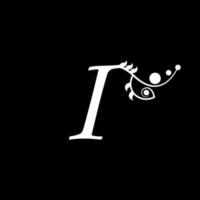 vektor initial bokstav i blomstrande typografi logotypdesign