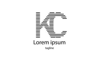 vektor första bokstaven kc enkel typografi logotypdesign