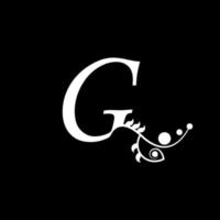 vektor initial bokstav g blommig typografi logotypdesign