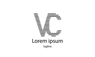 vektor initial bokstav vc enkel typografi logotypdesign