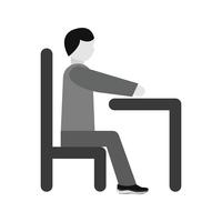 Sitter på Desk Icon Design vektor