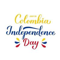 kolumbien unabhängigkeitstag kalligraphie beschriftung. Nationalfeiertag am 20. Juli gefeiert. Vektorvorlage für Typografie-Poster, Banner, Grußkarten, Flyer vektor