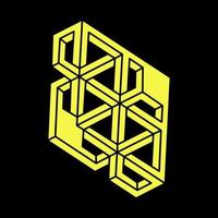 Objekte der optischen Täuschung. unmögliche formen logo design. Figuren der optischen Kunst. Geometrie. Escher-Stil. vektor