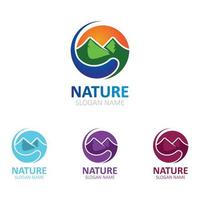 natur berg logotyp bild koncept illustration design vektor