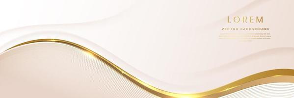 abstrakt bakgrund mjuk brun lyx banner mall våg lager med gyllene eleganta linjer våg. lyx konceptdesign. vektor