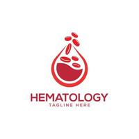 Hämatologie medizinisches Logo-Design-Konzept kostenloser Vektor