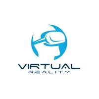 virtuell verklighet logotyp design gratis vektor
