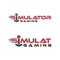 Gaming-Simulator-Wortmarke-Logo-Design kostenloser Vektor