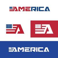 Amerika Logo Wortmarke Schriftzug Design kostenloser Vektor