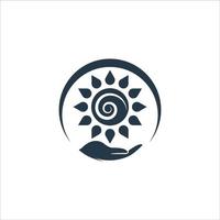 Stammes-Sonne Wellness-Logo-Design-Vorlage kostenloser Vektor