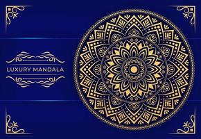 lyxig mandalabakgrund med gyllene arabeskmönster, dekorativ mandaladesign, arabisk islamisk öststil, mandala för banderoll, omslag, affisch, broschyr, flygblad, kort, yogadekoration vektor
