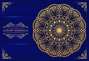 Luxus-Mandala-Hintergrund mit goldenem Arabeskenmuster, dekoratives Design im arabischen islamischen Oststil, Mandala für Banner, Cover, Poster, Broschüre, Flyer, Hochzeitskarte, Yoga-Dekoration vektor